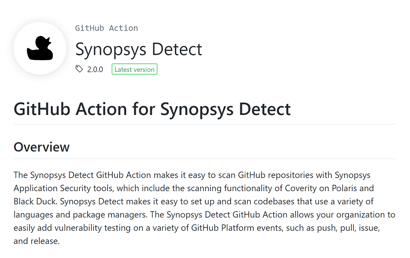 GitHub Action for Synopsys Detect