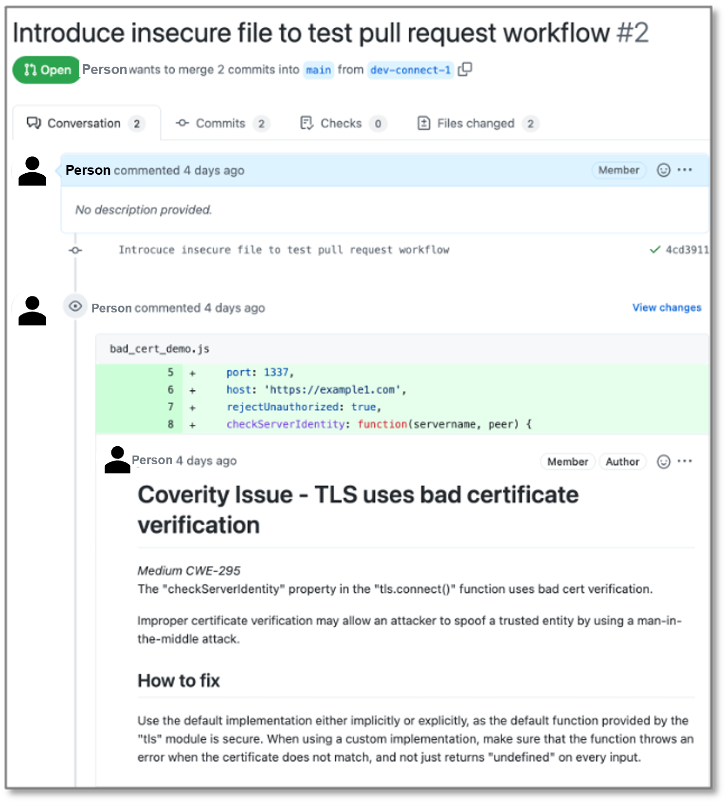 Synopsys testing tool results in GitHub pull requests | Synopsys