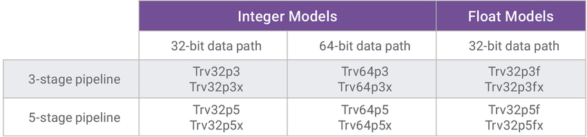 Figure 1: Trv family of processor models