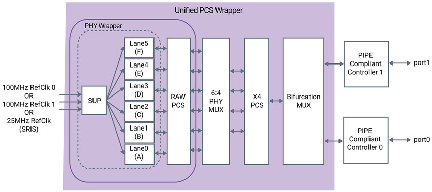 图 4：用于 U.2/U.3 连接的定制 PCIe 5.0 PHY
