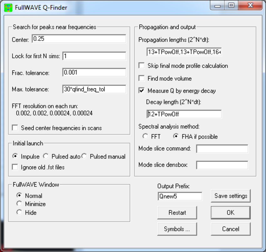 Figure 2: Q-Finder simulation dialog for this structure  | Synopsys
