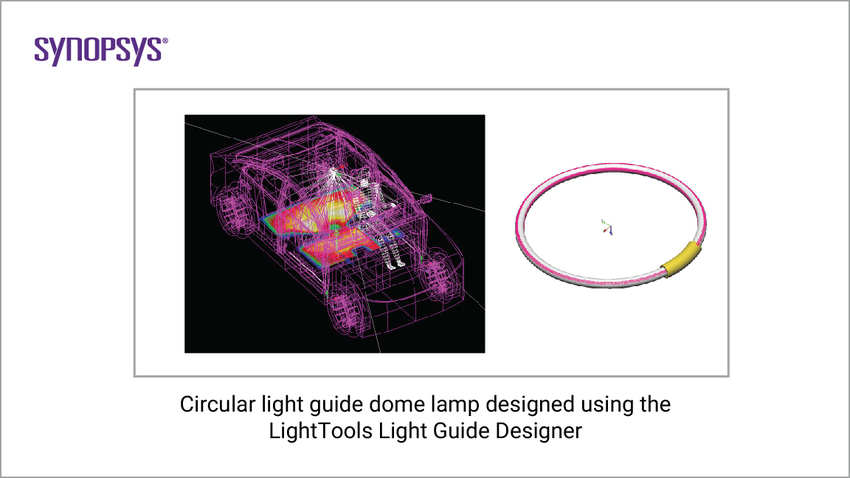 Circular light guide dome lamp designed using the LightTools Light Guide Designer | Synopsys