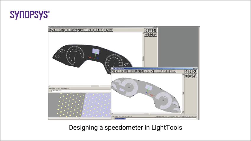 Speedometer and dashboard modeled in LightTools | Synopsys