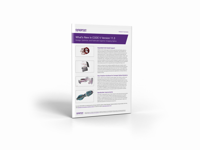CODE V Version 11.3 New Features Paper | Synopsys