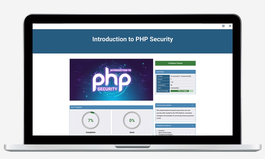Introduction to PHP Security course